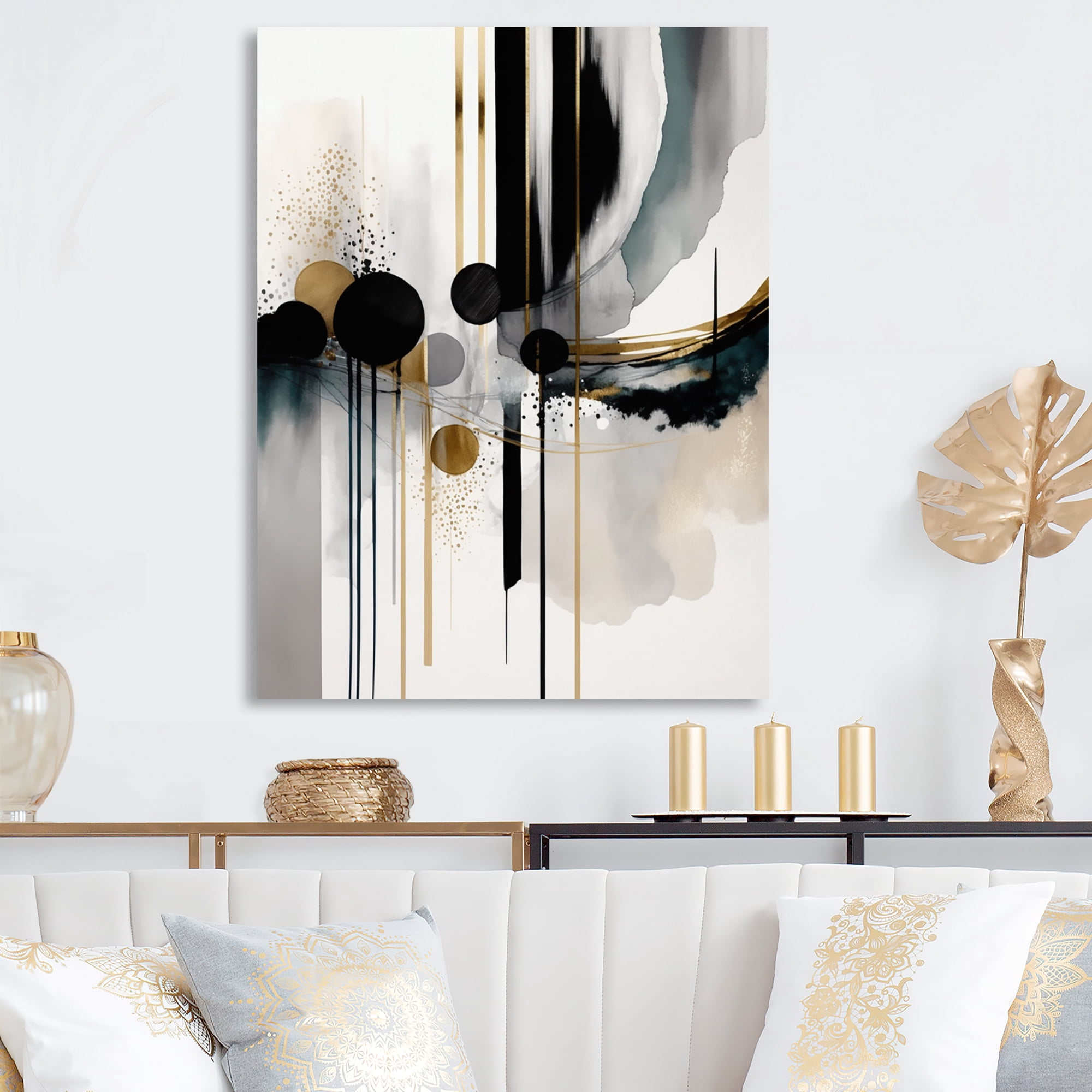 Designart Abstract Transitional Shapes V Canvas Wall Art