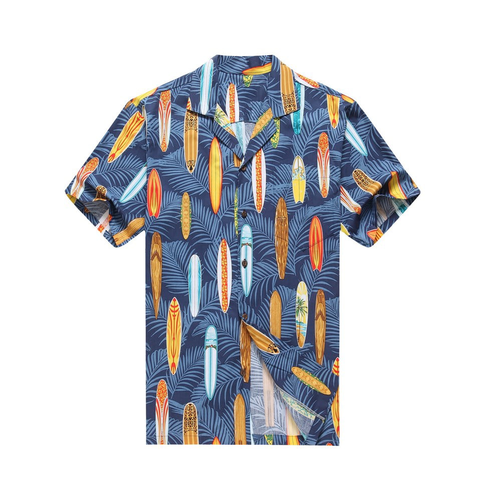 Made in Hawaii Men's Hawaiian Shirt Aloha Shirt Palms Surfboards in ...