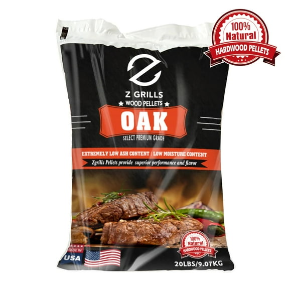 Z GRILLS 100% Natural Wood Pellets for Smoker Grill, Cooking Pellets for Juicy Meat, Low Moisture Hardwood Smoke Pellets for BBQ, Pizza