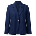 thumbnail image 4 of BOOMILK Blazers for Women Business Casual Solid Single Button Long Sleeve Slim Suit Jacket Dark Blue XL, 4 of 5