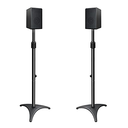 Soportes de altavoz ajustables en altura Mounting Dream MD5401, base resistente, tubo extensible, capacidad de 11 libras por soporte, ajuste de altura de 35.5-48"