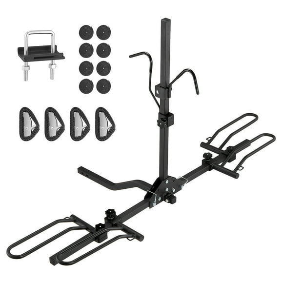 2" Hitch Bike Rack for 2 Bikes, 160lb Capacity, Folding Platform Carrier for Cars/SUVs/Trucks/RVs, 5" Tire Max.