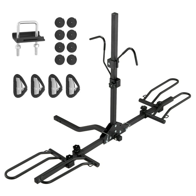 2" Hitch Bike Rack for 2 Bikes, 160lb Capacity, Folding Platform Carrier for Cars/SUVs/Trucks/RVs, 5" Tire Max.