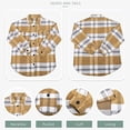 thumbnail image 3 of Chaqueta tipo camisa con botones y bolsillos de franela cepillada con cuadros informales para mujer (amarilla), 3 of 5