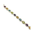 thumbnail image 3 of Multi Color Bracelet, 925 Sterling Silver Bracelet, Natural Multi Gems, CZ Bracelet, Womens Bracelet, Handmade Bracelet, Natural Amethyst Peridot Citrine Topaz, Chakra Bangle, Christmas, Thanksgiving, 3 of 4