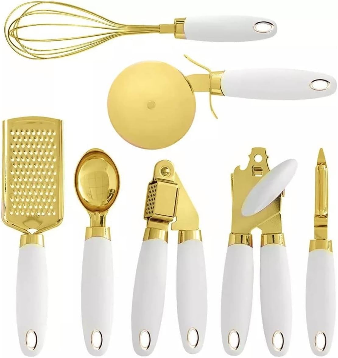 Generic Gold Coated Stainless Steel Kitchen Utensil Set, 7 pcs