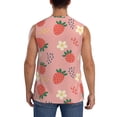 thumbnail image 4 of Fotbe Men's Strawberry Floral Print Men's Sleeveless Muscle Tank Tops Casual T-Shirts for Gym Workout Beach-Large, 4 of 8