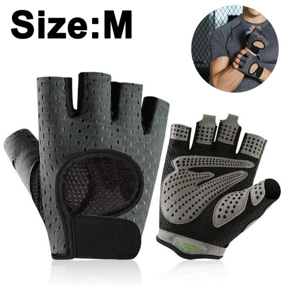 Workout Gloves For Men Women Youth, Ventilated Exercise Gloves Cycling Gloves With Full Palm Silicone Padding For Fitness Weightlifting Gym Tennis Training Climbing, No Calluses - Grey
