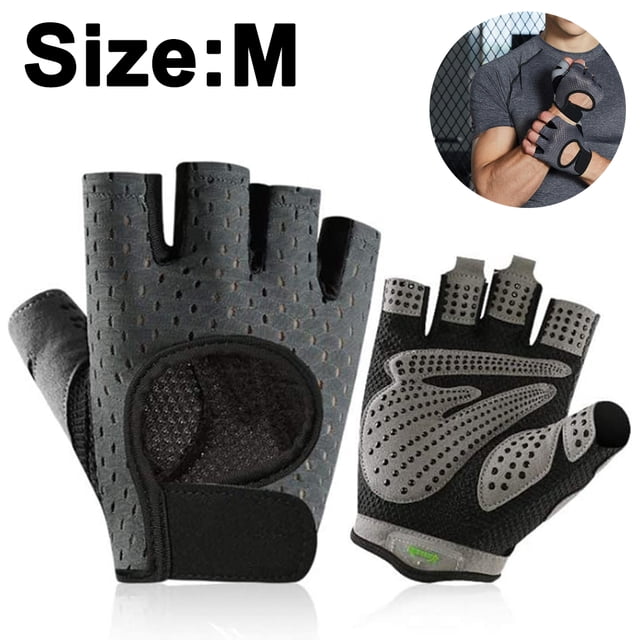 Guantes de entrenamiento para hombres, mujeres y jóvenes, guantes de ejercicio ventilados, guantes de ciclismo con acolchado de silicona en la palma completa para fitness, levantamiento de pesas,
