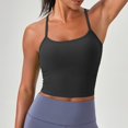 thumbnail image 5 of Ticikt Seamless Sweetheart Neck Ribbed Racerback Crop Tank Top for Women Built-In Bra Support Comfortable Activewear,Color:Black, 5 of 6