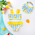 thumbnail image 4 of Tiny Cutey Baby Girl Swimsuit Toddler Summer Bikini Beach Bathing Suit with Hat for 12-18 Months, 4 of 8