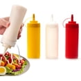thumbnail image 1 of Nvzi 3 botellas de plástico para salsa exprimible con tapas de boquilla, dispensadores reutilizables para condimentos (350 ml), 1 of 5