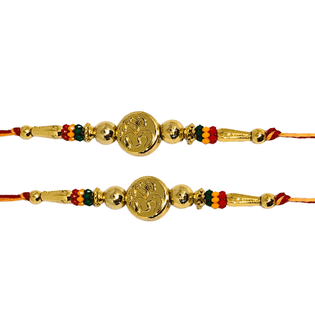 Set De 6 Bracelets Rakhi Traditionnels Indiens - Coton, Perles, Pendentif - Pour Frère (Bhai) Et Belle-sœur (Bhabhi) - Fête Raksha Bandhan - Carte Cadeau Incluse