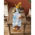thumbnail image 5 of Ldtrchee Fall Cow Sunflower Table Runner 120 Inches, Thanksgiving Pumpkin Blue Sky Bed Runner Dresser Scarves Tabletop for Indoor Outdoor Parties/Ceremony/Banquet, 13"x 120", 5 of 8