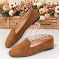 thumbnail image 6 of YLYL Women's Suede Loafers Square Toe Low Heel Fashion Casual Comfortable Slip on Ballet Flats Shoes, 6 of 9
