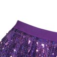 thumbnail image 5 of FASHOFT Sequin Skirt For Women 3D Beaded Fringed Skirt Elastic Waist A Line Sequined Short Skirt Unique Design Slim Glitter Half Skirt Women's Skirts Purple, 5 of 6