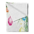 thumbnail image 2 of New Year Soft Flannel Fleece Blanket, Colorful Baubles on Fir Branches Seasonal Ornaments Christmas Themed Illustration, Cozy Plush for Indoor and Outdoor Use, 60" x 80", Multicolor, by Ambesonne, 2 of 5