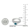 thumbnail image 4 of Dazzlingrock Collection 1.85 Carat (ctw) 14K Round Blue & White Diamond Bridal Engagement Ring Set, White Gold, Size 9, 4 of 4
