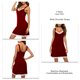 thumbnail image 5 of Mujeres sin mangas camisón doble hombro Encaje decoración sleepshirt casual homewear, 5 of 6