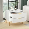 thumbnail image 2 of WIAWG Modern Nightstand for Bedroom/Living Room 2 Drawer End Table with Metal Handles White, 2 of 7