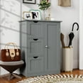 thumbnail image 5 of Costway Bathroom Floor Cabinet Side Storage Cabinet with 3 Drawers and 1 Cupboard Grey, 5 of 10