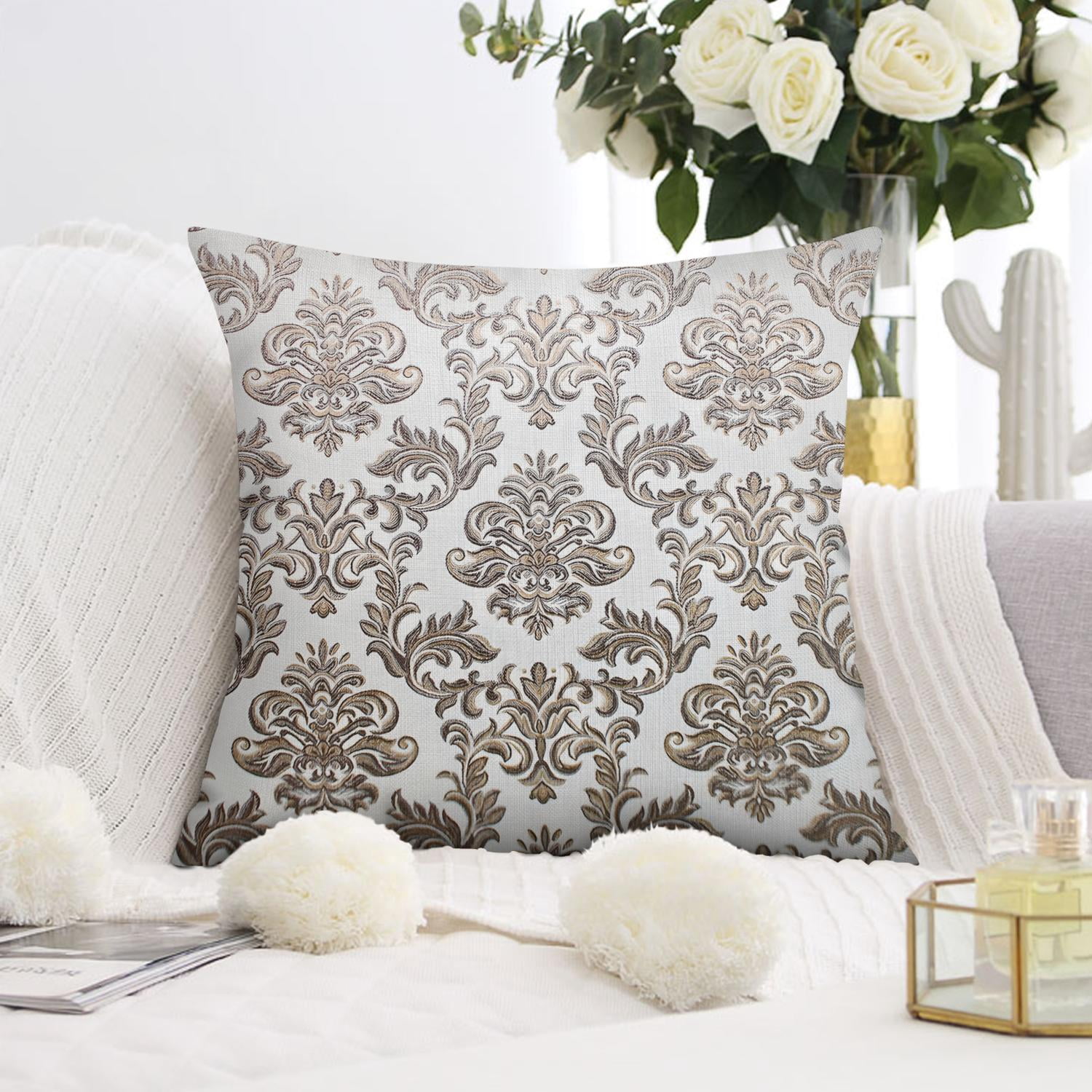 Chic Farmhouse Throw Pillow Covers in Grey & Beige, Pack of 2, 16x16 inch – Modernize Your Living Space