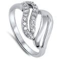 thumbnail image 4 of Women's Wave Clear Cubic Zirconia Promise Ring .925 Sterling Silver Band White Jewelry Female Size 5, 4 of 4