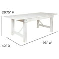 thumbnail image 5 of Flash Furniture HERCULES Series 8' x 40" Antique Rustic White Folding Farm Table and Two Bench Set, 5 of 16