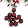 thumbnail image 3 of Northlight 2-Finish Christmas Glass Ball Ornaments - 1.75" (45mm) - Burgundy - 10ct, 3 of 9