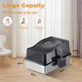 thumbnail image 3 of EDTara Stainless Steel Litter Box with Lid, Enclosed Cat Litter Box with Mat & Scoop, Extra Large High Sided, Easy Clean, Detachable, 3 of 7
