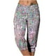 thumbnail image 1 of Mujeres Capri Pantalones Casual Suelto Largo Pantalones de Impresión con Corbata Elástica Cintura Y Bolsillos, 1 of 6