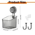 thumbnail image 2 of Uxcell 1Pcs Suction Cup Shower Caddy with Hooks, 3.7 Inch Suction Cup Shower Organizer Shelf Wall Mount Dispenser Rack Storage Shelf for Bathroom Kitchen, Grey, 2 of 7