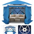 thumbnail image 6 of HOTEEL 12'x12' Ez Pop Up Gazebo Tent for Camping, Screen Tent with Removable Roof, Waterproof, UV Resistant, Portable Carry Bag,Blue, 6 of 11