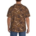 thumbnail image 3 of Lsque Autumn Pinecone Plants print Men's Cuban Collar Short Sleeve Shirt Summer Beachwear Casual Button Down Fashionable Vacation Leisure Shirt-3X-Large, 3 of 7