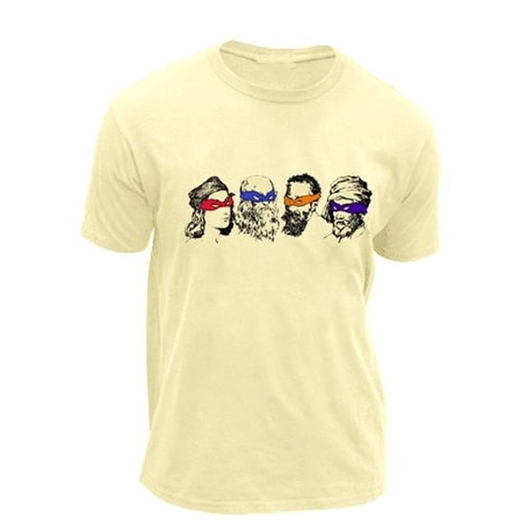teenage mutant ninja turtles real artists and face masks adult cream t-shirt