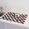 thumbnail image 5 of Bingfone Ladybugs Of Black And White Checkers ,18" x 24"Dish Drying Mat for Kitchen Counter,Ultra Absorbent Microfiber, 5 of 7