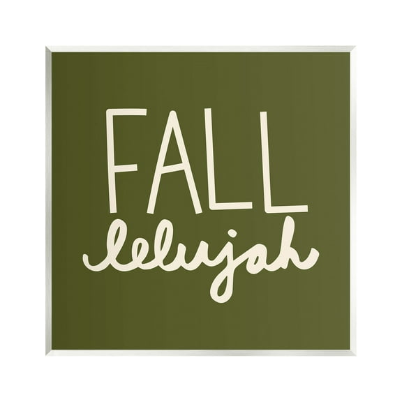 Stupell Industries Fall-lelujah Autumn Phrase Holiday Painting Unframed Art Print Wall Art, 12 x 12