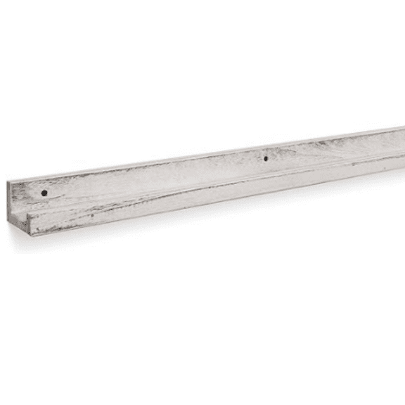 52" Narrow Long Wall Mount Picture Ledge Photo Frame Display Wooden Floating Shelf for Living Room, Office, Kitchen, Bedroom, Bathroom Décor Storage - Burnt White. ﻿