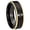 Black And Gold Step Edge, variant on Ladybug Heart Concave Black Tungsten Men Ring 10MM