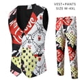 thumbnail image 1 of Mikilon Men's Valentine's Day Suit Vest + Suit Pants Two-piece Suit, 1 of 9