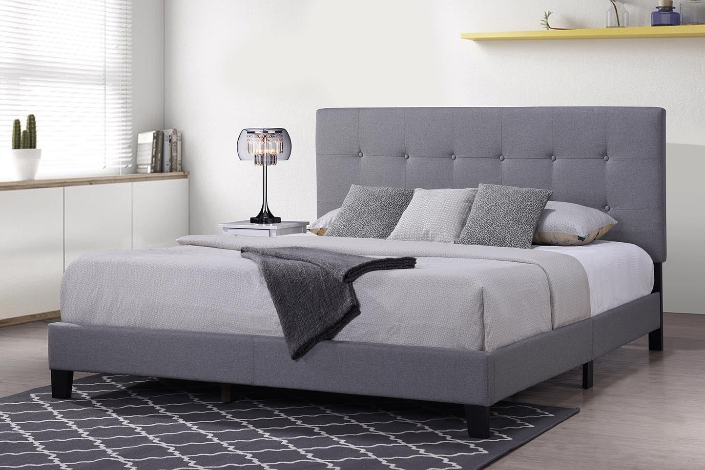 Clearance! Upholstered Platform Bed Frame, Heavy Duty Wood ...