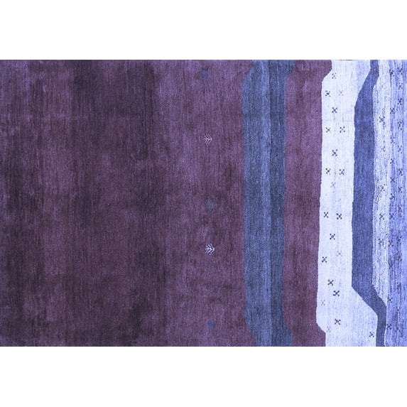 Ahgly Company Machine Washable Indoor Rectangle Abstract Blue Contemporary Area Rugs, 7' x 9'