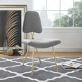 thumbnail image 5 of Modern Contemporary Urban Design Dining Kitchen Room Side Chair, Velvet Fabric Metal Steel, Grey Gray, 5 of 5