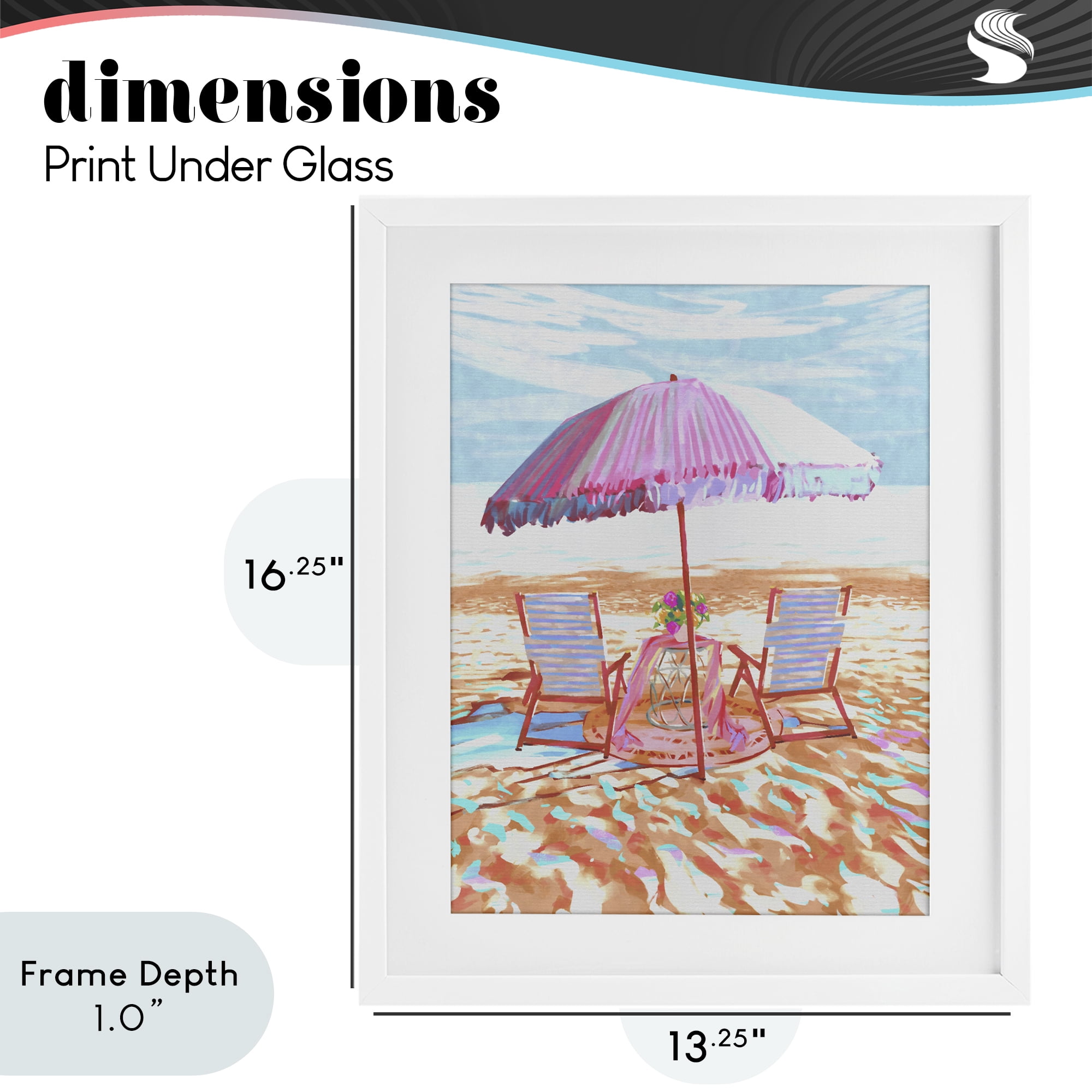 Stupell Industries Seaside Summer Picnic For Two White Framed Print Under Glass, design by Ziwei Li