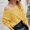 thumbnail image 4 of Gibobby Suéter casual mujer, suéter con cuello en V de punto acanalado, liso, ajuste delgado(Amarillo,G), 4 of 5