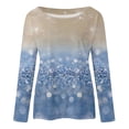 thumbnail image 4 of T-shirts à Manches Longues Col Rond pour Femmes Hauts Tunique Imprimée Florale Tendance Hauts Décontractés Amples Confortables Chandails en Molleton Blouses, 4 of 5
