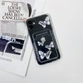 thumbnail image 2 of Funda compatible con iPhone 12, diseño de mariposas, transparente, con tarjetero, suave y protectora de TPU, con función de amortiguación, para iPhone 12, mariposa blanca 2, 2 of 8