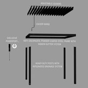 Backyard Discovery Sarasota 10'x10' Galvanized Steel Louvered Pergola Kit, Adjustable Roof