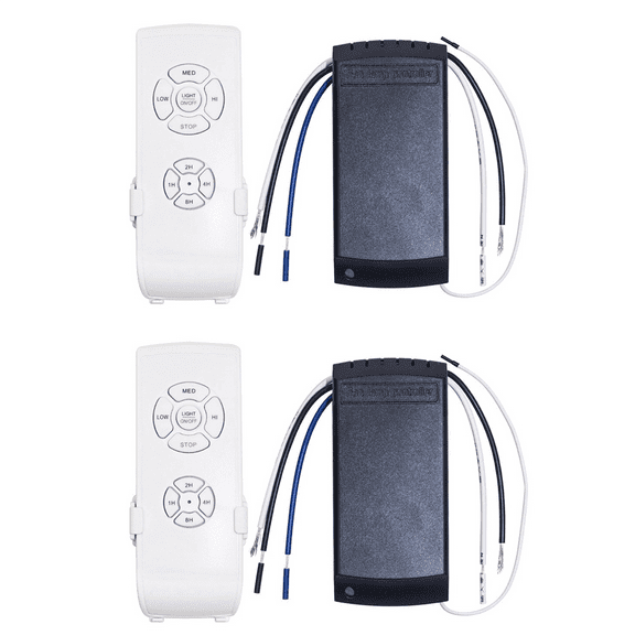 2X Universal Ceiling Fan Lamp Remote Control Kit AC 220V Timing Setting Switch Adjuste Wind Speed Transmitter Receiver