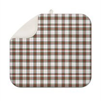 Green and Red Christmas Plaid Pattern Dish Drying Mat for Kitchen 1 Pack, Ultra Absorbent Microfiber Dishes Drainer Mats,16x18in(41x46cm)